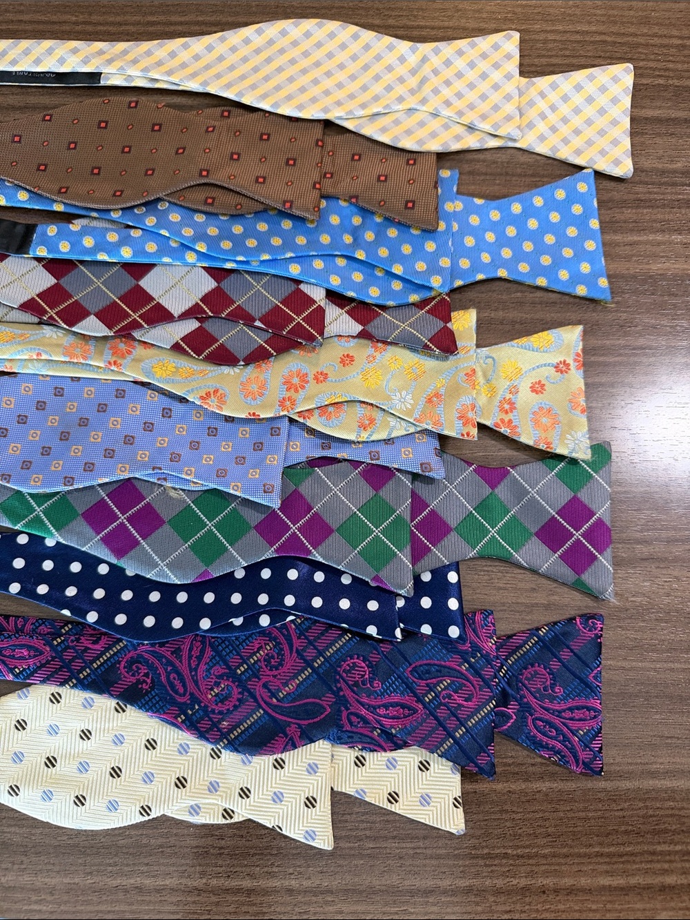 Lot of 10 Assorted Men's Adjustable Self-Tie Patterned Bow Ties